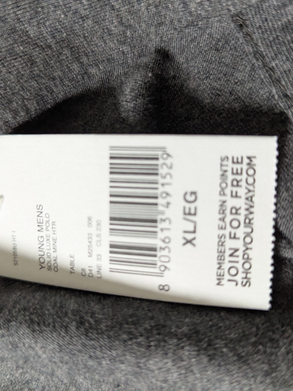 Structure Men's Dark Gray Polo Shirt - Picture 3 of 3